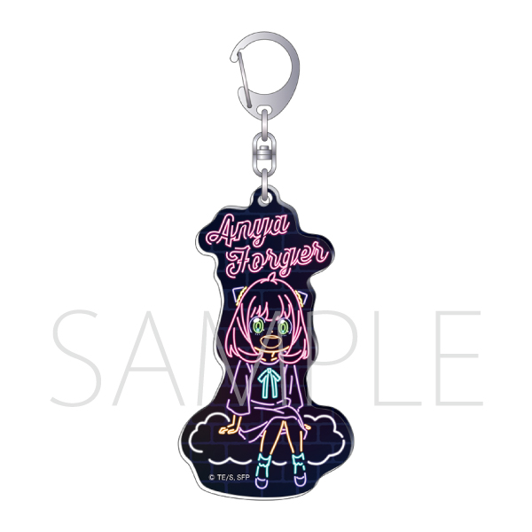 Acrylic Keychain: Sitting Together Neon Version