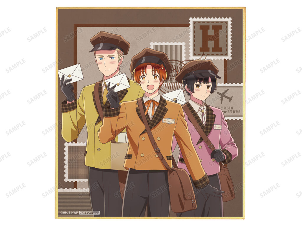 描き下ろし イタリア&ドイツ&日本 郵便屋ver. ミニ色紙 AMNIBUS限定特典