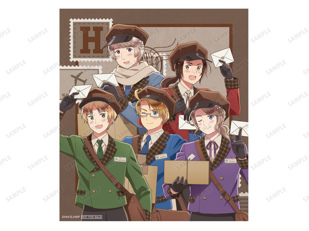 描き下ろし アメリカ&イギリス&フランス&ロシア&中国 郵便屋ver. ミニ色紙 アニメイト限定特典