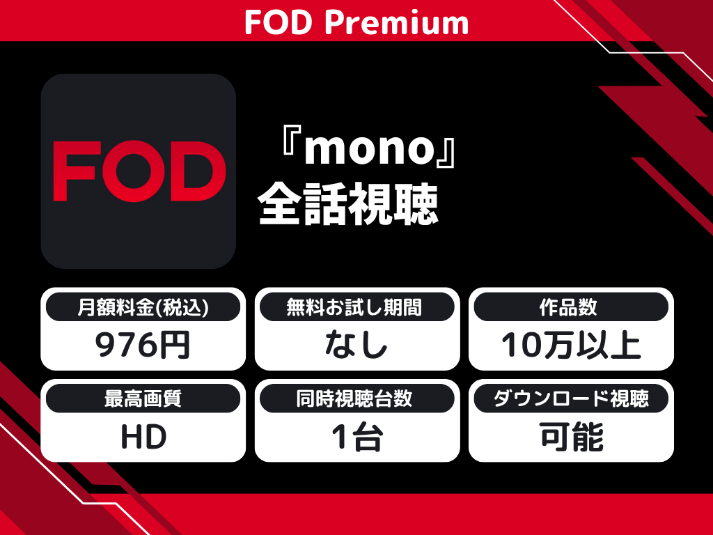 FOD Premiumで『mono』のアニメ全話視聴