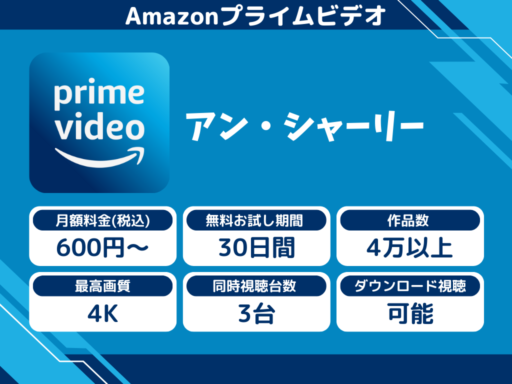 Amazonプライムビデオで『アン・シャーリー』のアニメ全話視聴