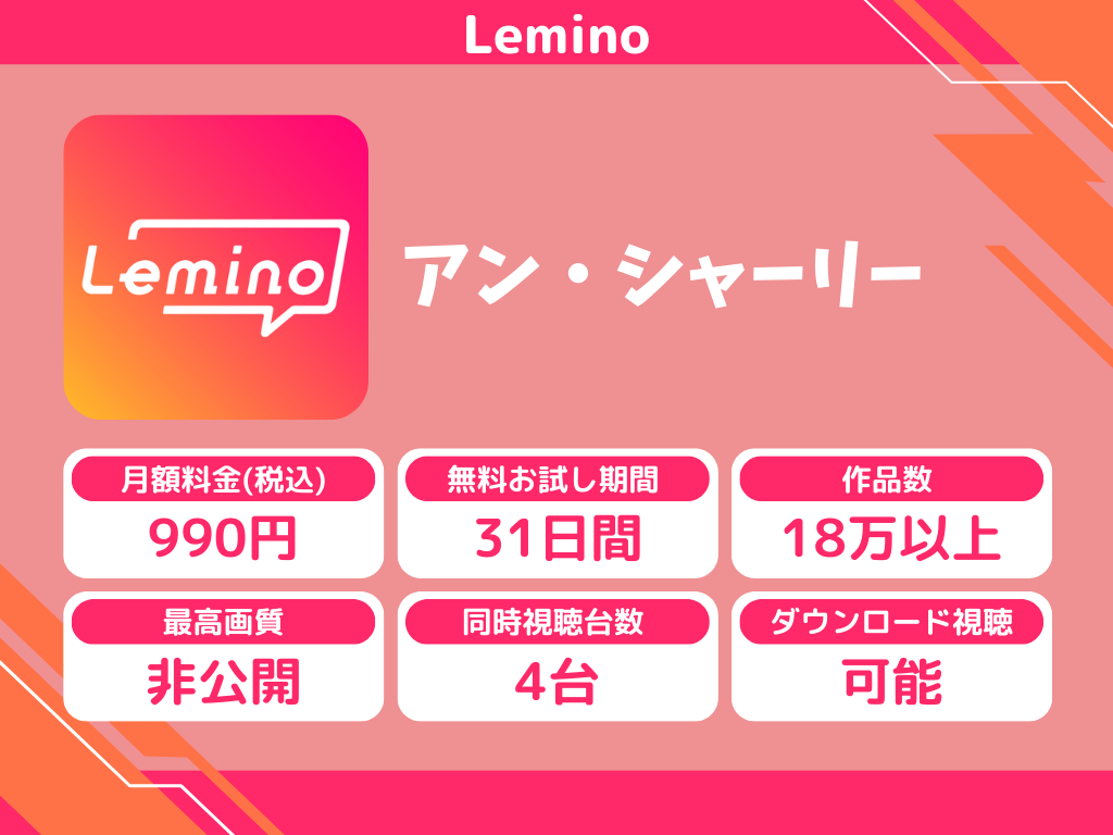 Leminoで『アン・シャーリー』のアニメ全話視聴