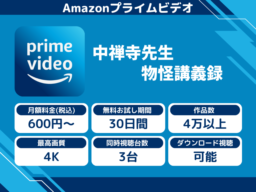Amazonプライムビデオで『中禅寺先生物怪講義録』のアニメ全話視聴