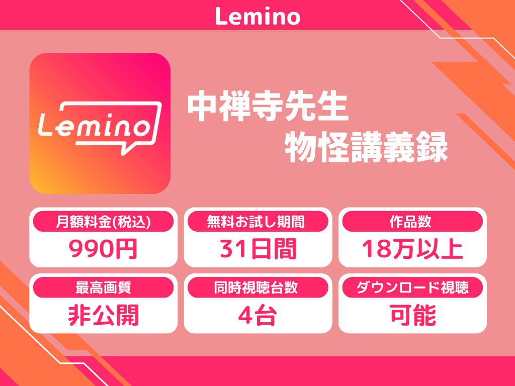Leminoで『中禅寺先生物怪講義録』のアニメ全話視聴