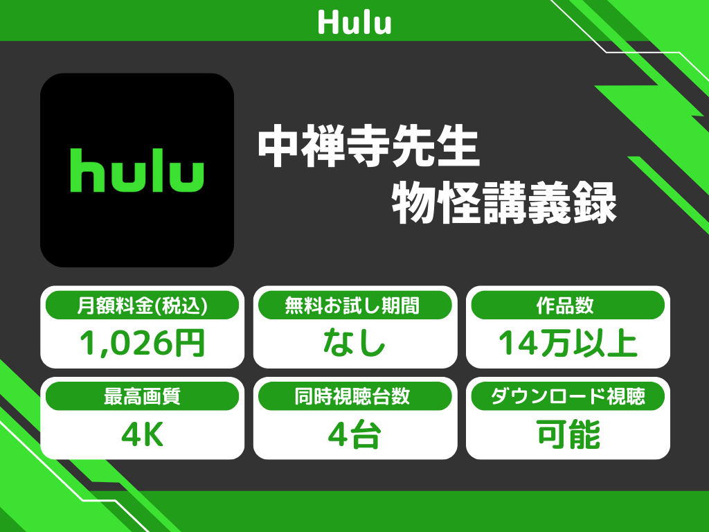 Huluで『中禅寺先生物怪講義録』のアニメ全話視聴