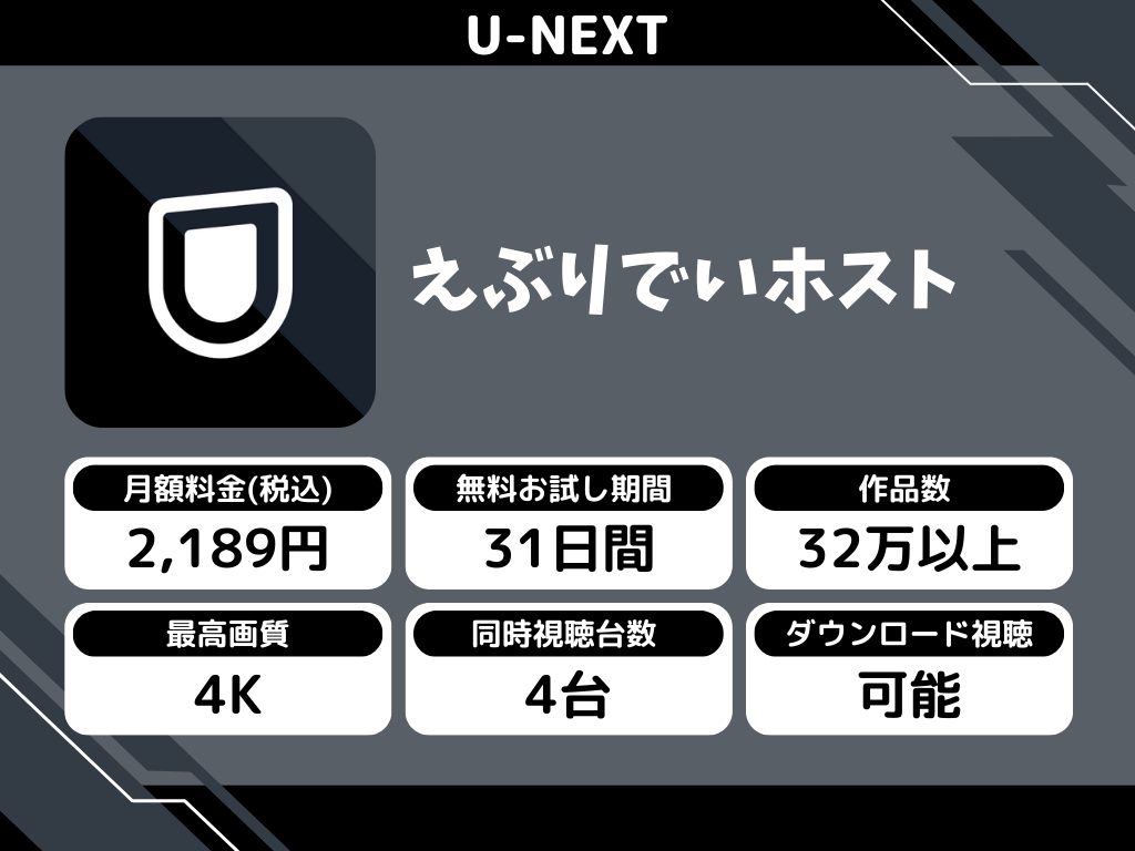 U-NEXTで『えぶりでいホスト』のアニメ全話視聴