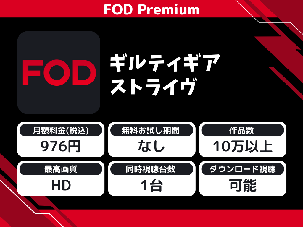 FOD Premiumで『ギルティギア ストライヴ』のアニメ全話視聴