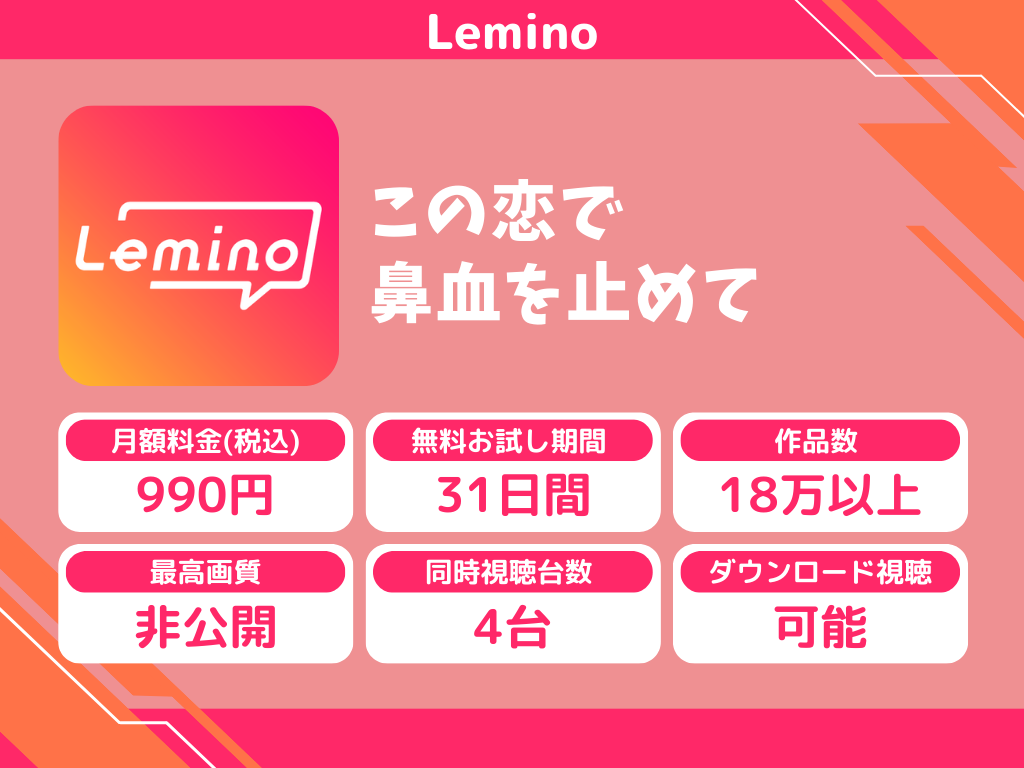Leminoで『この恋で鼻血を止めて』のアニメ全話視聴