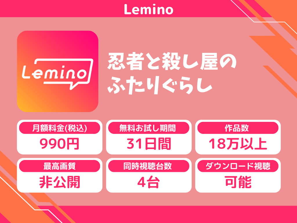 Leminoで『忍者と殺し屋のふたりぐらし』のアニメ全話視聴