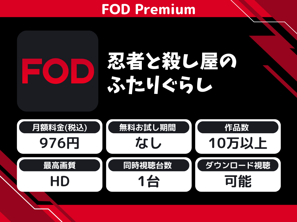FOD Premiumで『忍者と殺し屋のふたりぐらし』のアニメ全話視聴