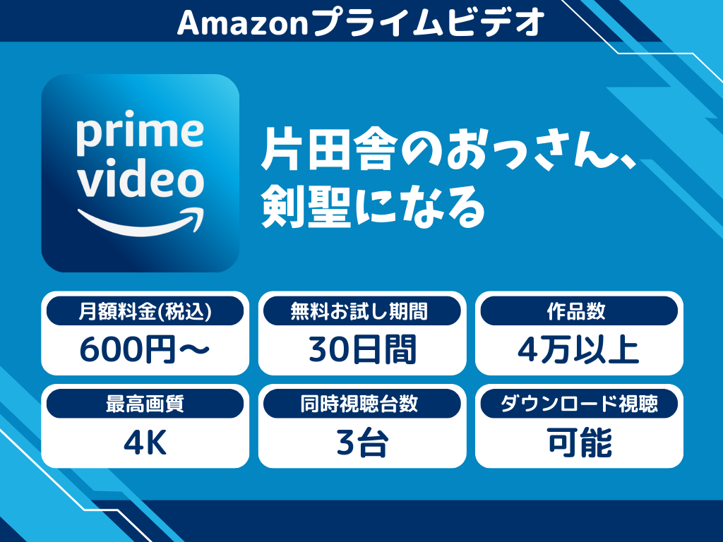 Amazonプライムビデオで『片田舎のおっさん、剣聖になる』のアニメ全話視聴