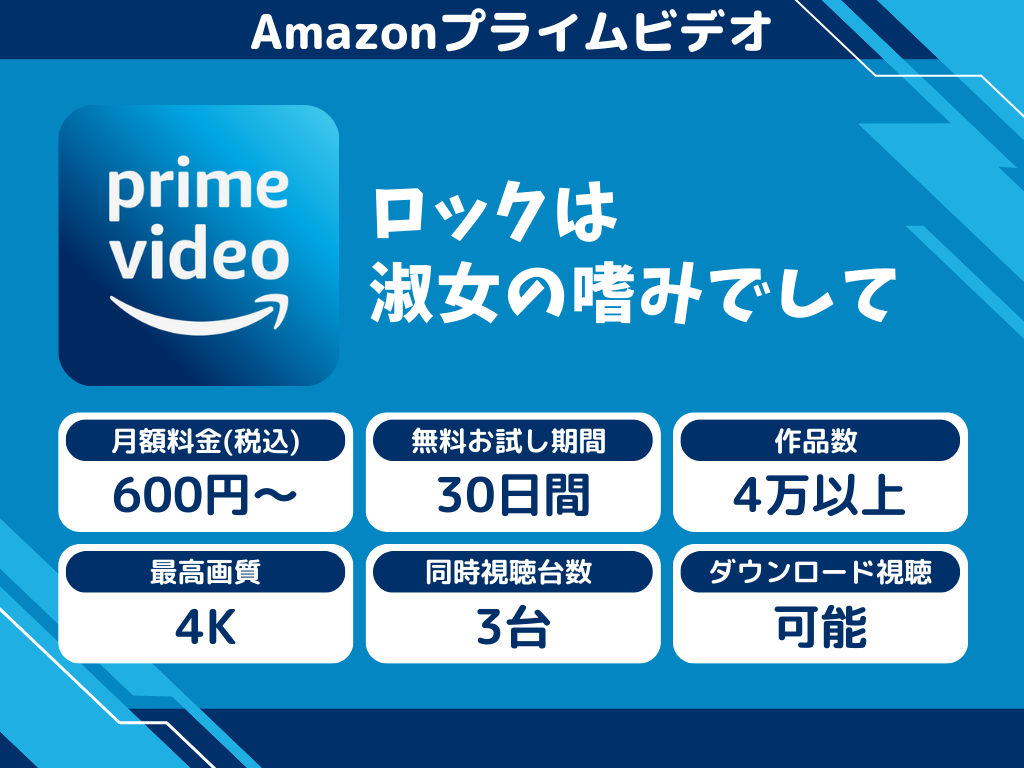 Amazonプライムビデオで『ロックは淑女の嗜みでして』のアニメ全話視聴