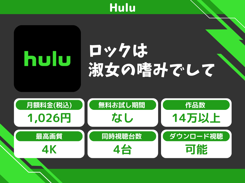 Huluで『ロックは淑女の嗜みでして』のアニメ全話視聴