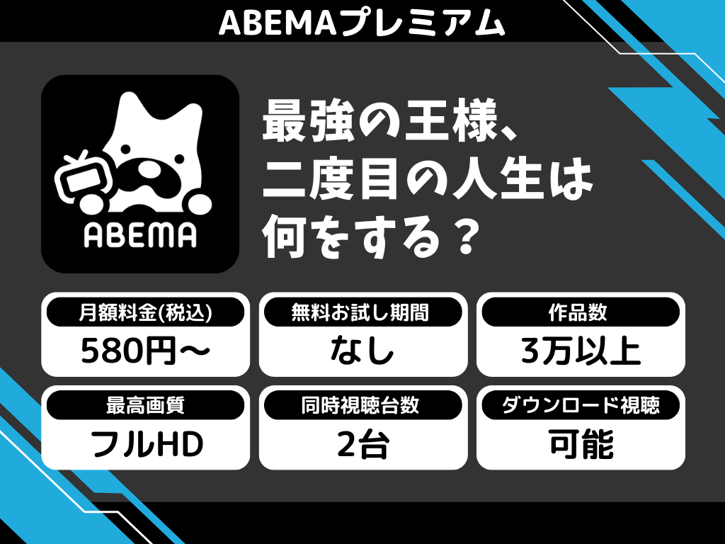 ABEMAプレミアムで『最強の王様、二度目の人生は何をする?』のアニメ全話視聴