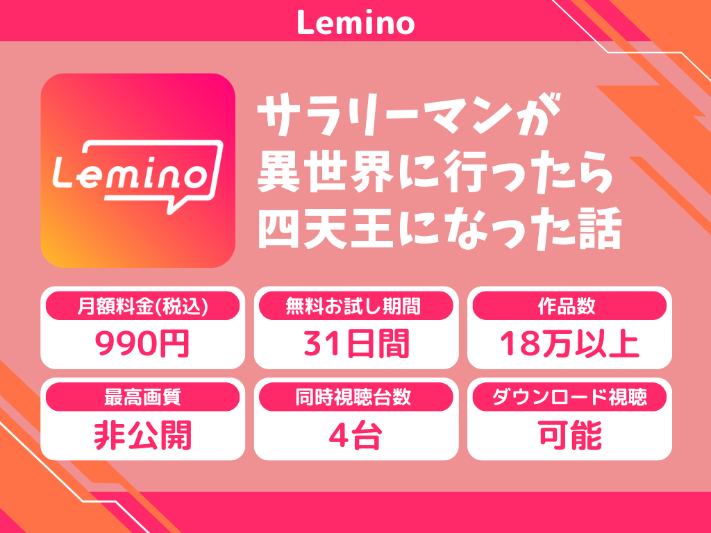 Leminoで『サラリーマン四天王』のアニメ全話視聴