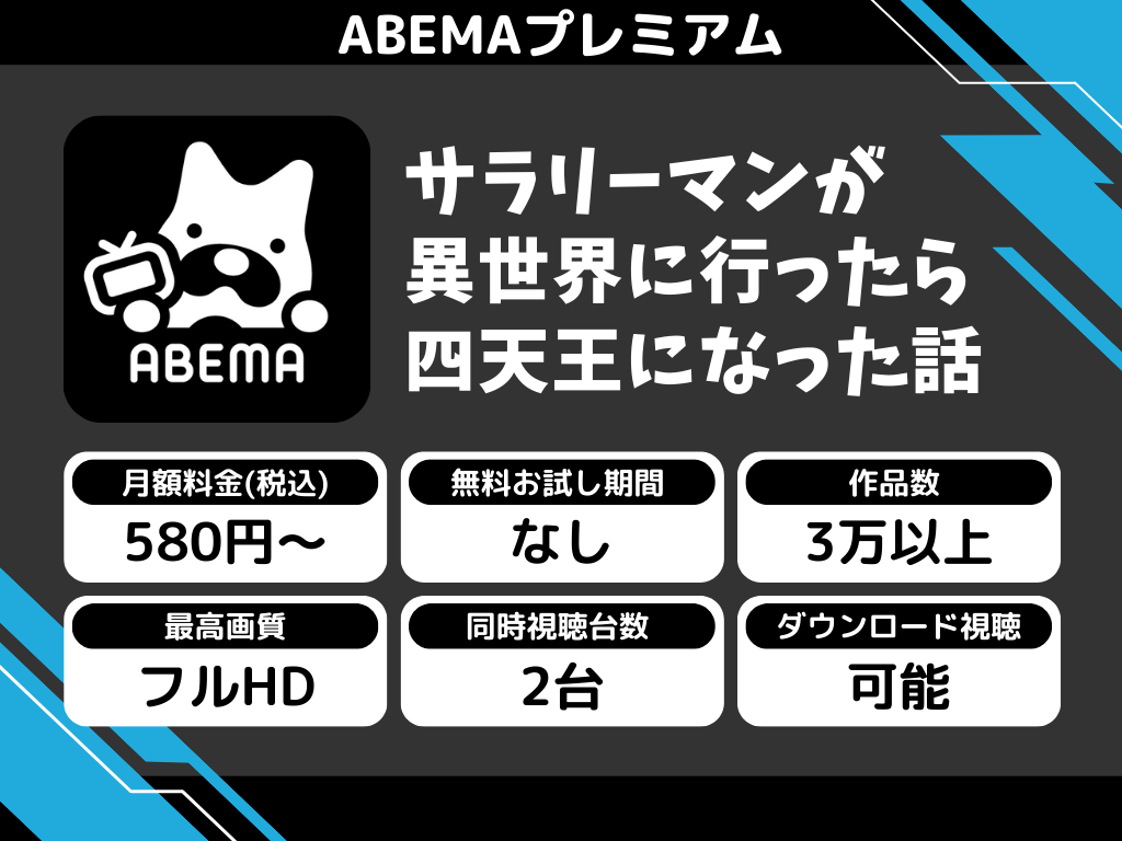 ABEMAプレミアムで『サラリーマン四天王』のアニメ全話視聴