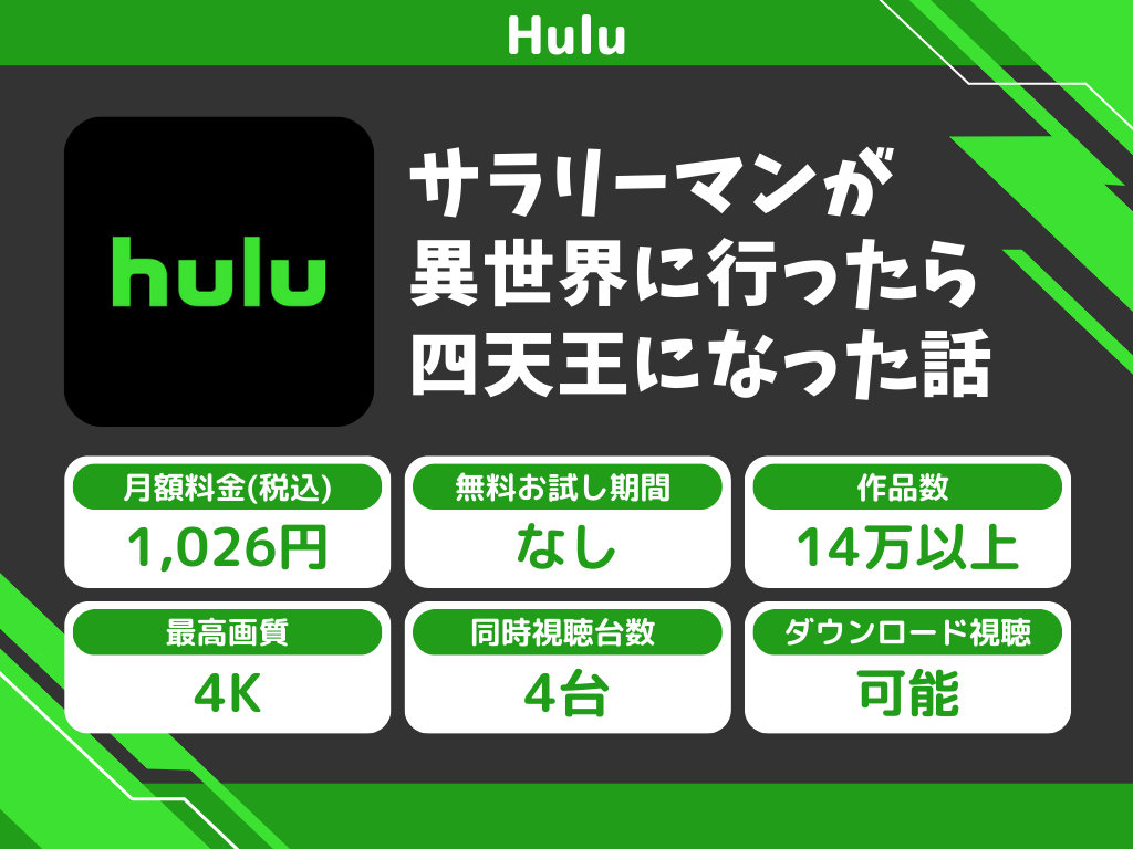 Huluで『サラリーマン四天王』のアニメ全話視聴