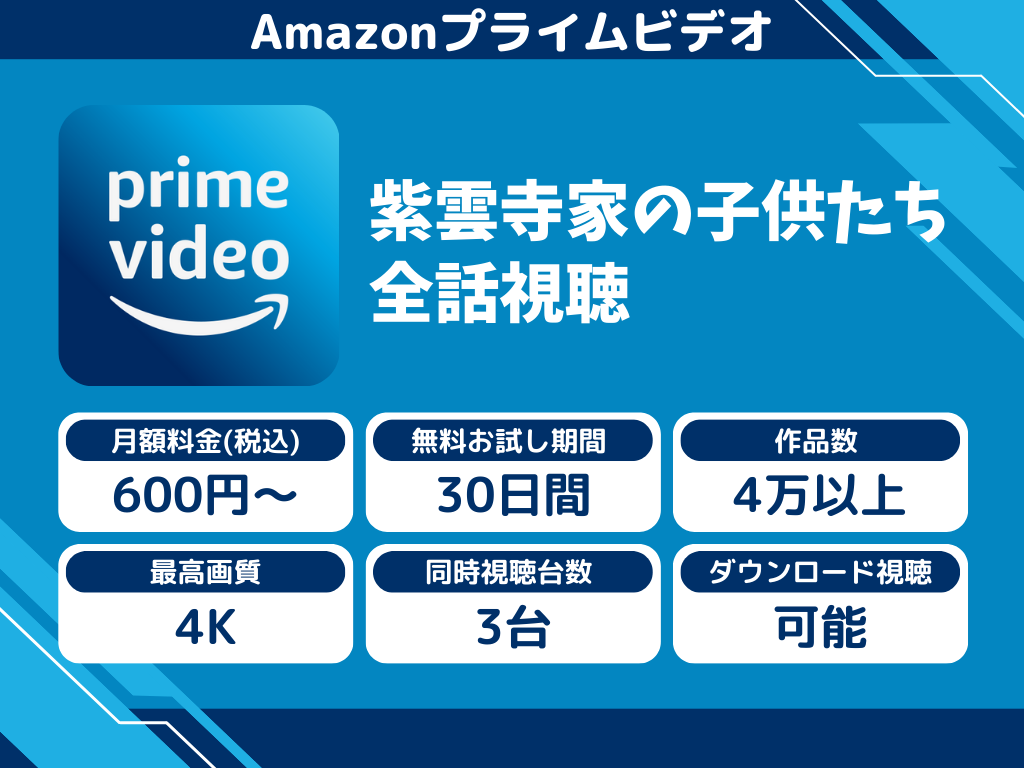 Amazonプライムビデオで『紫雲寺家の子供たち』のアニメ全話視聴