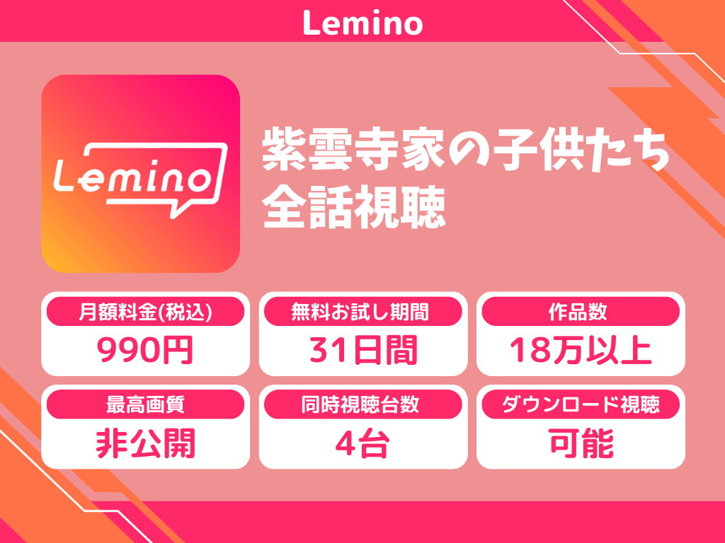 Leminoで『紫雲寺家の子供たち』のアニメ全話視聴