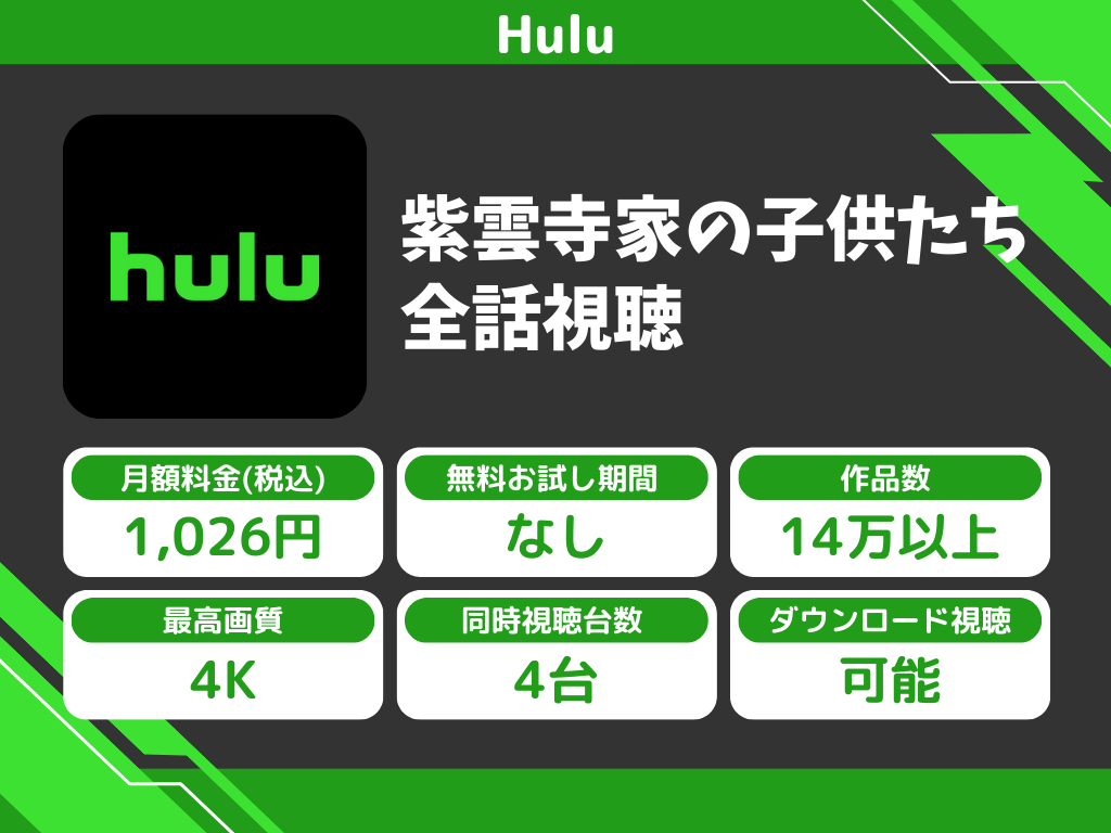 Huluで『紫雲寺家の子供たち』のアニメ全話視聴