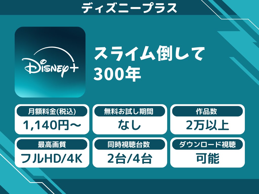 ディズニープラスで『スライム倒して300年』のアニメ全話視聴