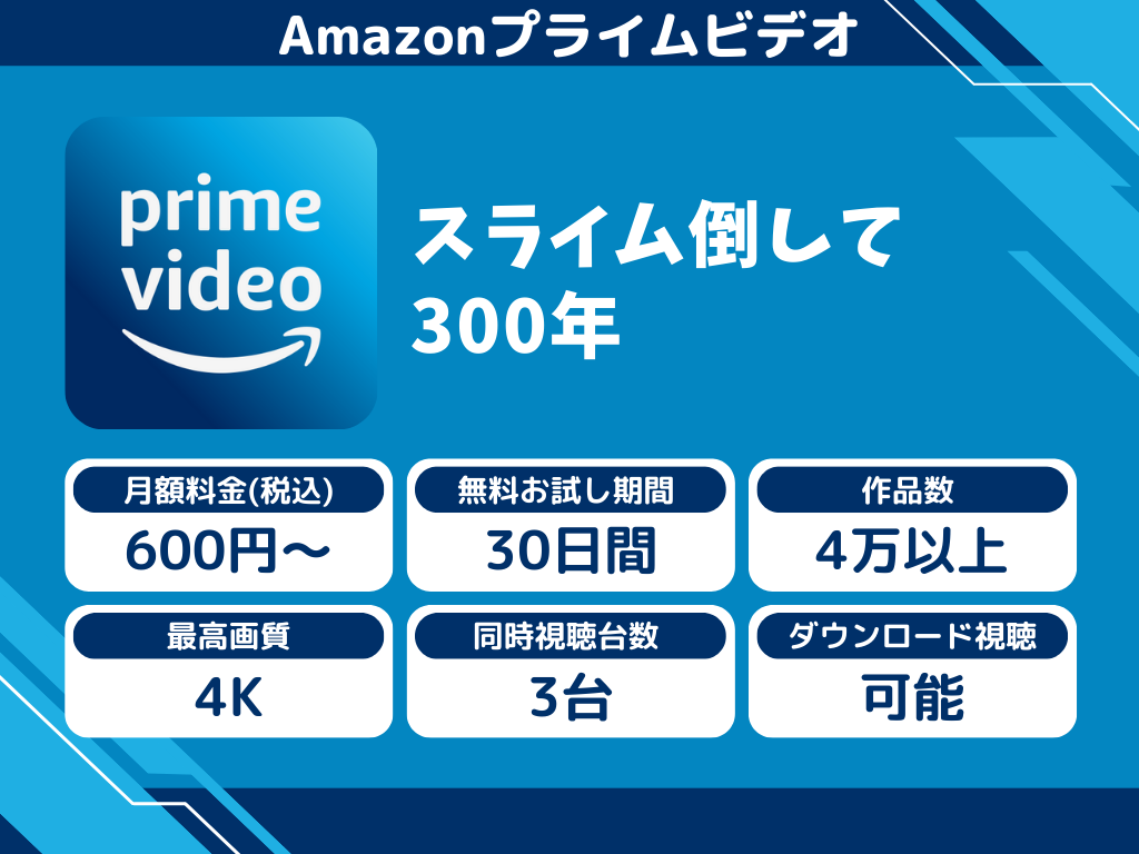 Amazonプライムビデオで『スライム倒して300年』のアニメ全話視聴