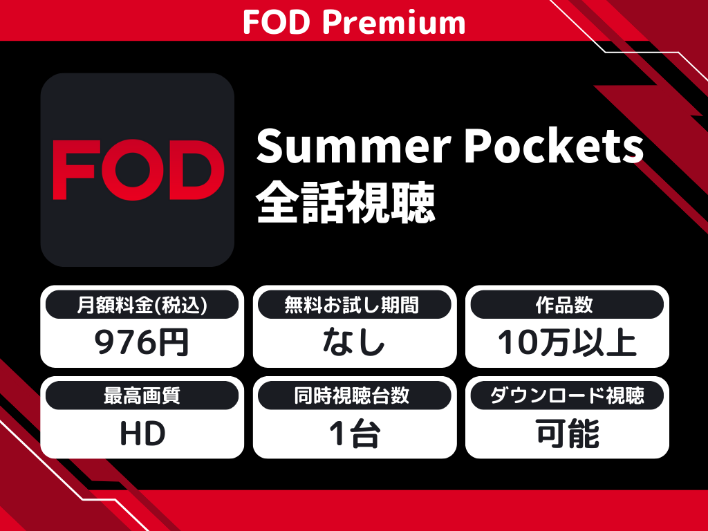 FOD Premiumで『Summer Pockets』のアニメ全話視聴