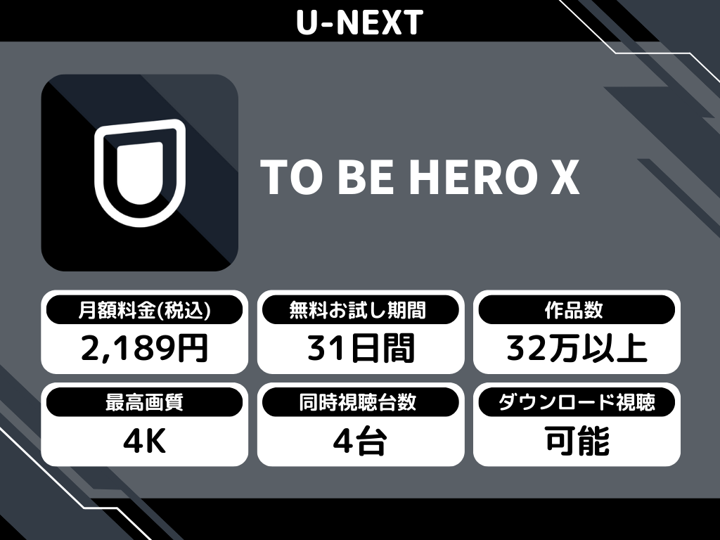 U-NEXTで『TO BE HERO X』のアニメ全話視聴