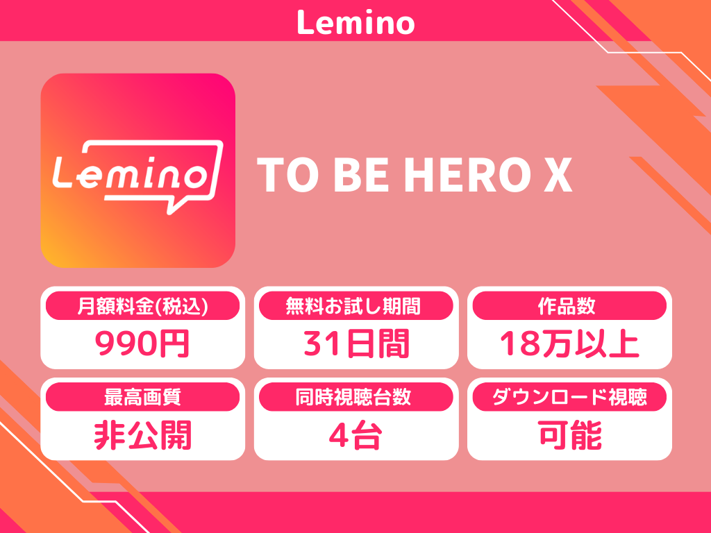 Leminoで『TO BE HERO X』のアニメ全話視聴