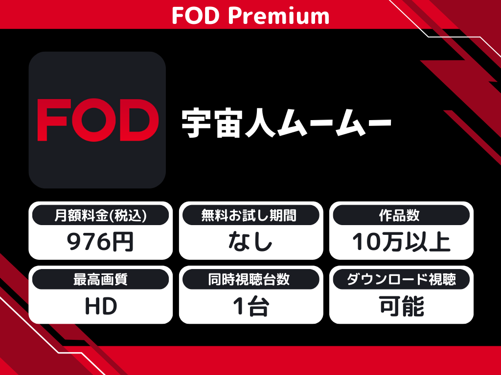 FOD Premiumで『宇宙人ムームー』のアニメ全話視聴