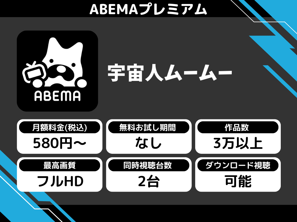 ABEMAプレミアムで『宇宙人ムームー』のアニメ全話視聴