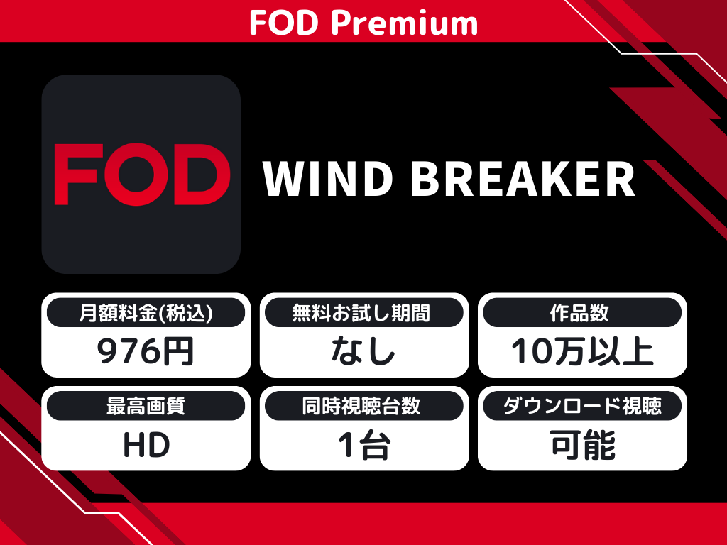 FOD Premiumで『WIND BREAKER』のアニメ全話視聴
