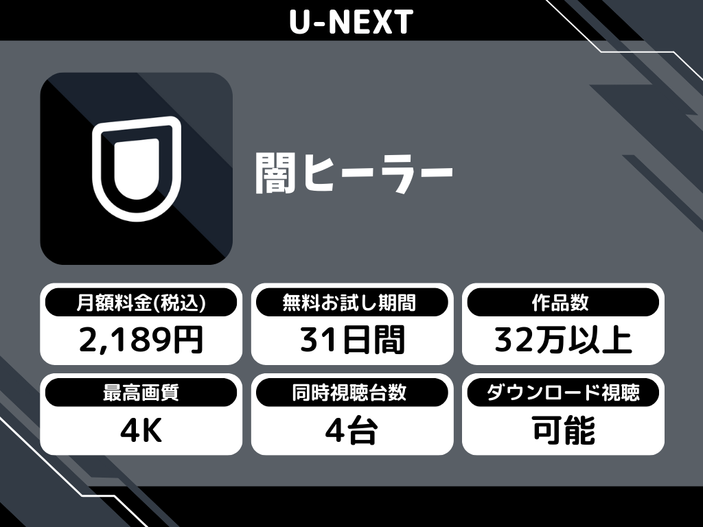 U-NEXTで『闇ヒーラー』のアニメ全話視聴